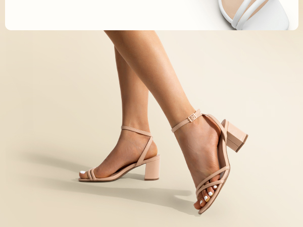Asymmetric Square-Toe Block Heel Sandals-DREAM PAIRS